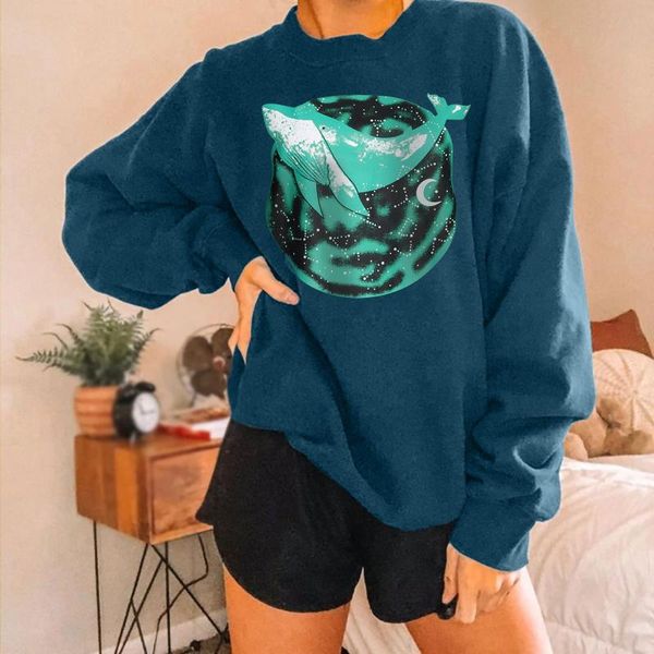 women's t-shirt women fish print casual printing long sleeve sweatshirt pullover whale retro ladies long-sleeved hoodie sweater, White
women's t-shirt women fish print casual printing long sleeve sweatshirt pullover whale retro ladies long-sleeved hoodie sweater, White