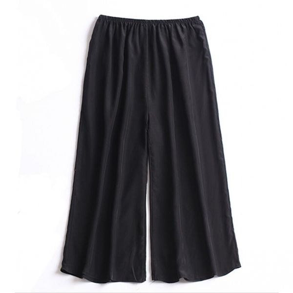 pants women's 100% pure crepe silk black elastic waist capri pants trousers with pockets jn553, Black;white
pants women's 100% pure crepe silk black elastic waist capri pants trousers with pockets jn553, Black;white