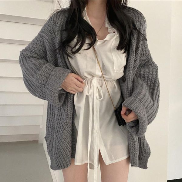 women's sweaters autumn winter v-neck loose cardigans women single breasted casual long sleeve knitted jacket solid color female knitwe, White;black
women's sweaters autumn winter v-neck loose cardigans women single breasted casual long sleeve knitted jacket solid color female knitwe, White;black