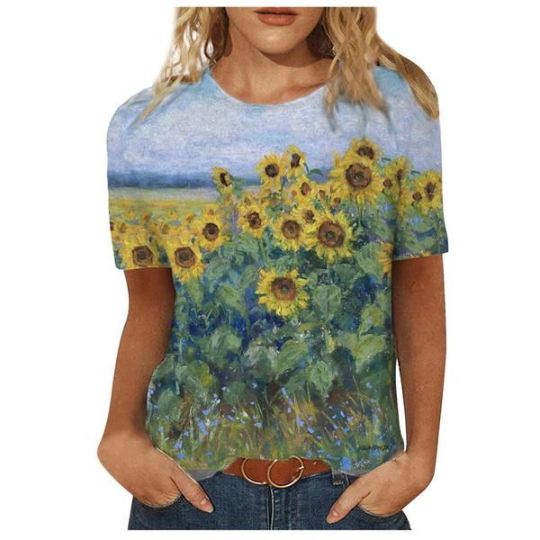 women's t-shirt women 3d landscape painting positioning sunflower print t shirt 2021 summer vintage casual short sleeve o-neck plus siz, White
women's t-shirt women 3d landscape painting positioning sunflower print t shirt 2021 summer vintage casual short sleeve o-neck plus siz, White