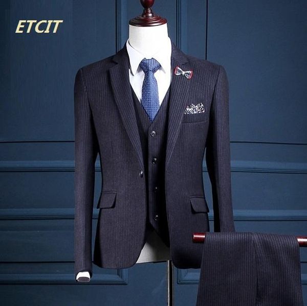 brand men suits blue stripe blazers slim fit prom groom wedding suit jacket+pants+vest 3 piece men's &, White;black
brand men suits blue stripe blazers slim fit prom groom wedding suit jacket+pants+vest 3 piece men's &, White;black