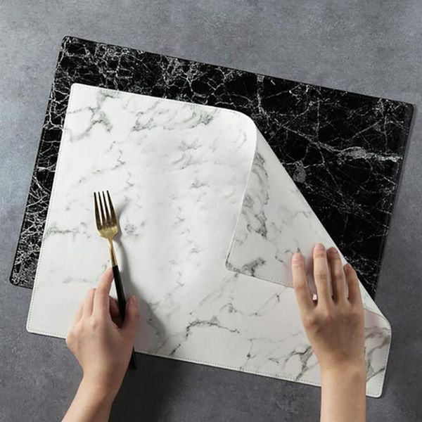 luxury pu leather placemat black white marble pattern table mat heat insulation waterproof placemats bowl 45x32cm 1pcs mats & pads
luxury pu leather placemat black white marble pattern table mat heat insulation waterproof placemats bowl 45x32cm 1pcs mats & pads