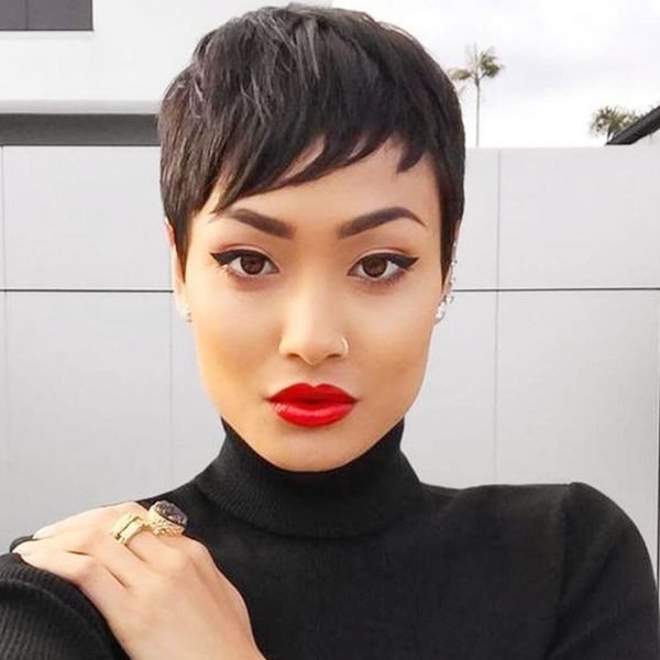 pixie cut short no lace human hair wigs natural black machine made wig natural straight malaysian remy hairwigs for women, Black;brown
pixie cut short no lace human hair wigs natural black machine made wig natural straight malaysian remy hairwigs for women, Black;brown