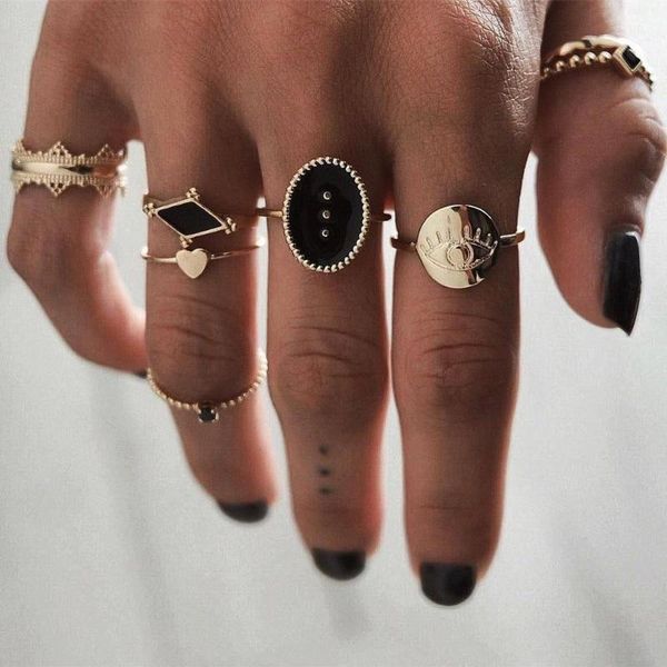 cluster rings diezi 6pcs/set bohemian fashion black eyes heart charm knuckle joint set for women boho vintage gold finger jewelry, Golden;silver
cluster rings diezi 6pcs/set bohemian fashion black eyes heart charm knuckle joint set for women boho vintage gold finger jewelry, Golden;silver