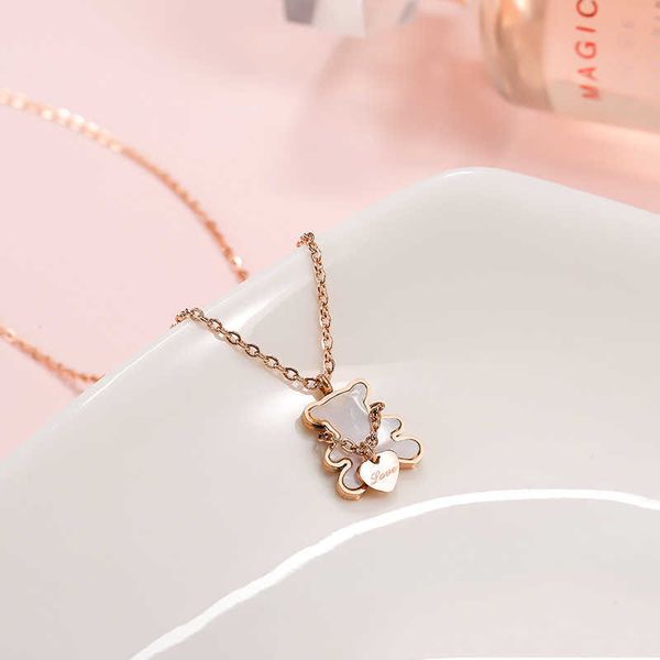 stainless steel bear necklace, indelible, lovely, simple, rose gold chain, women's jewelry, Silver
stainless steel bear necklace, indelible, lovely, simple, rose gold chain, women's jewelry, Silver
