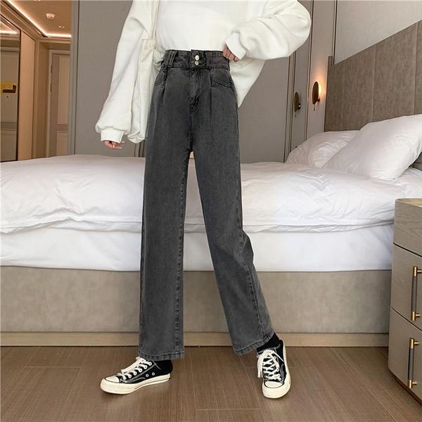 winter thickening high waist jeans wide-legged pants loose straight thin torre women's, Blue
winter thickening high waist jeans wide-legged pants loose straight thin torre women's, Blue