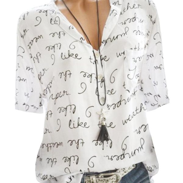 womens female fashion casual letter blouse shirts styles 2021 women's blouses &, White
womens female fashion casual letter blouse shirts styles 2021 women's blouses &, White