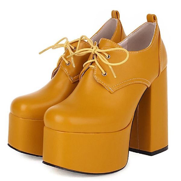 dress shoes platform punk high heels lace-up short boots women black yellow heeled pumps ladies party fetish large size
dress shoes platform punk high heels lace-up short boots women black yellow heeled pumps ladies party fetish large size