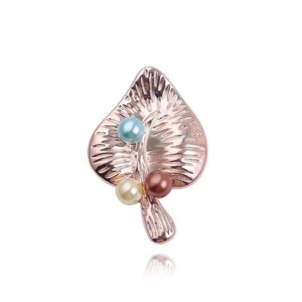 pins, brooches retro real pearl leaves for women pins gothic trendy, Gray