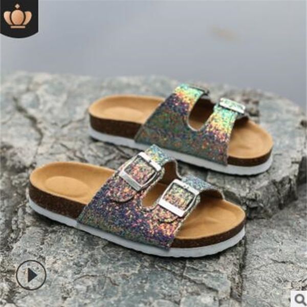 slippers summer trend sparkling film parent-child children ladies double buckle flip flops cork sandals o1rh, Black
slippers summer trend sparkling film parent-child children ladies double buckle flip flops cork sandals o1rh, Black