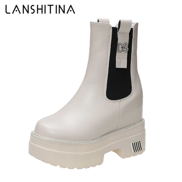 boots winter chunky women autumn height increase sneaker woman platform slip-on leather ankle ladies 10cm high heels, Black
boots winter chunky women autumn height increase sneaker woman platform slip-on leather ankle ladies 10cm high heels, Black