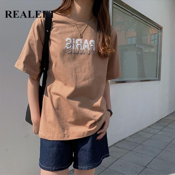 women's t-shirt realeft summer 2021 letter painting cotton t-shirts bottoming o-neck short sleeve female loose shirts, White
women's t-shirt realeft summer 2021 letter painting cotton t-shirts bottoming o-neck short sleeve female loose shirts, White