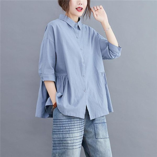 women's blouses & shirts women summer cotton linen casual arrival 2021 simple style solid color loose comfortable female oversized rv3, White
women's blouses & shirts women summer cotton linen casual arrival 2021 simple style solid color loose comfortable female oversized rv3, White