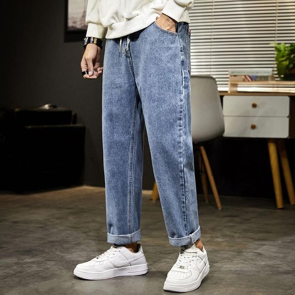 men's jeans trendy brand feet pants small straight casual korean slim spring, Blue
men's jeans trendy brand feet pants small straight casual korean slim spring, Blue