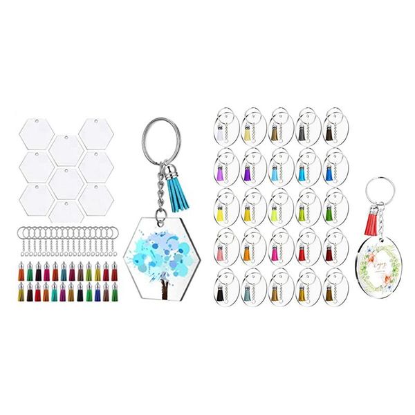 72pcs acrylic transparent discs hexagon keychain blanks & 28 sets round clear with hooks rails
72pcs acrylic transparent discs hexagon keychain blanks & 28 sets round clear with hooks rails