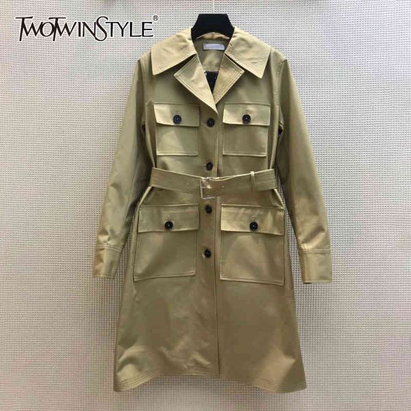 casual khaki trench for women notched long sleeve patchwork pockets sashes tunic loose coats female summer 210524, Tan;black
casual khaki trench for women notched long sleeve patchwork pockets sashes tunic loose coats female summer 210524, Tan;black