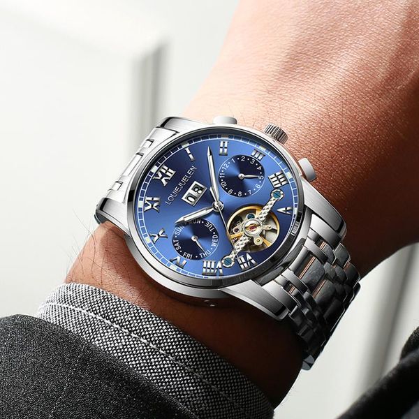 silver luminous men watches 2021 business quartz male mechanical automatic men's wrist reloj hombre wristwatches, Slivery;brown
silver luminous men watches 2021 business quartz male mechanical automatic men's wrist reloj hombre wristwatches, Slivery;brown