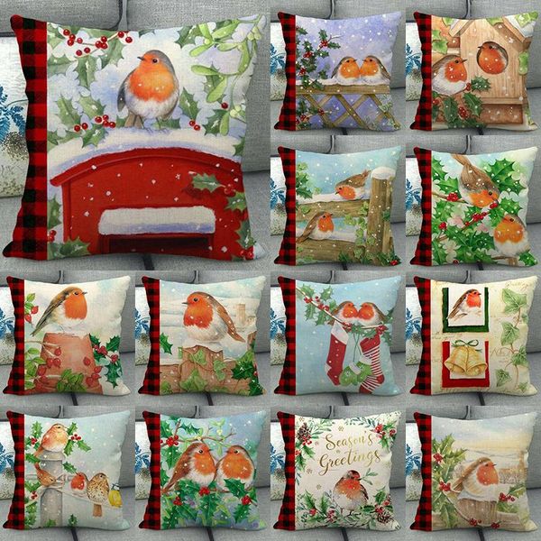 cushion/decorative pillow 2022 christmas ornaments robin pattern print patchwork throw cushion cover cotton linen sofa decor covers accessor
cushion/decorative pillow 2022 christmas ornaments robin pattern print patchwork throw cushion cover cotton linen sofa decor covers accessor