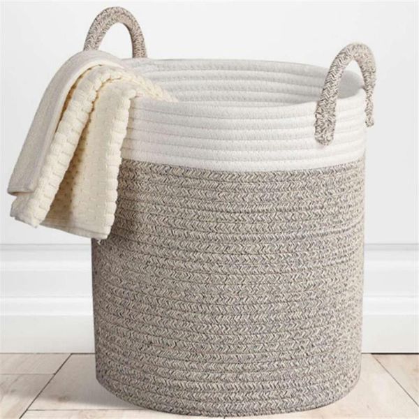 large cotton line laundry bucket storage basket fabric woven clothing toy finishing & organization
large cotton line laundry bucket storage basket fabric woven clothing toy finishing & organization