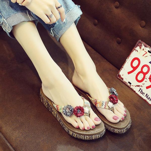slippers women summer mid-heel flip-flops holiday fashion joker wear thick-soled beach shoes breathable non-slip comfortable, Black
slippers women summer mid-heel flip-flops holiday fashion joker wear thick-soled beach shoes breathable non-slip comfortable, Black