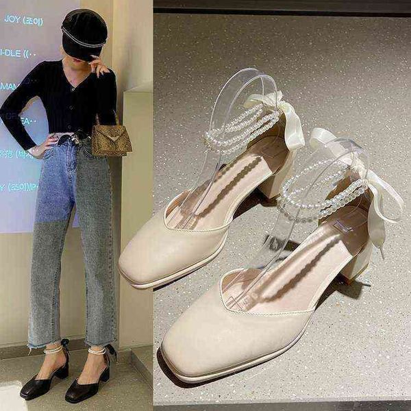 kukuthick heel shallow mouth single sho women's 2021 spring and summer korean version square head buckle beaded high heels 
kukuthick heel shallow mouth single sho women's 2021 spring and summer korean version square head buckle beaded high heels
