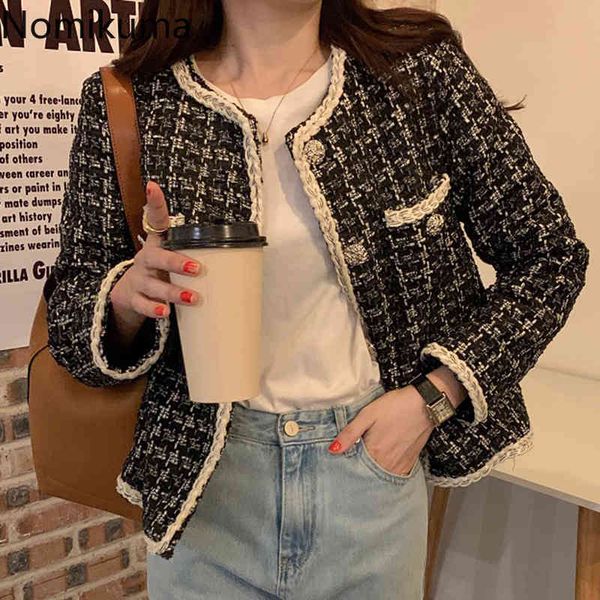 nomikuma hit color elegant tweed plaid short coat korean long sleeve o-neck jacket spring new fashion women outerwear 6d786 210427, Black;brown
nomikuma hit color elegant tweed plaid short coat korean long sleeve o-neck jacket spring new fashion women outerwear 6d786 210427, Black;brown