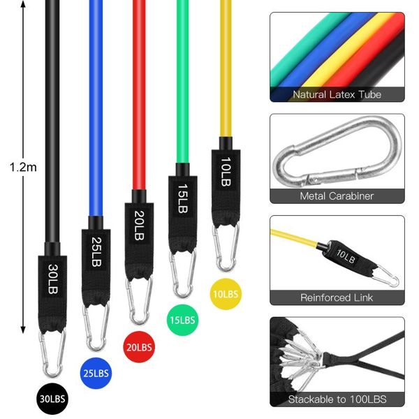 lixada 18pcs workout resistance bands set with 5 exercise tube loop cushioned handles jump rope
lixada 18pcs workout resistance bands set with 5 exercise tube loop cushioned handles jump rope