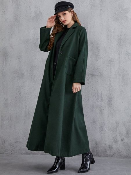 dual pocket self belted overcoat l6sn#, Black
dual pocket self belted overcoat l6sn#, Black