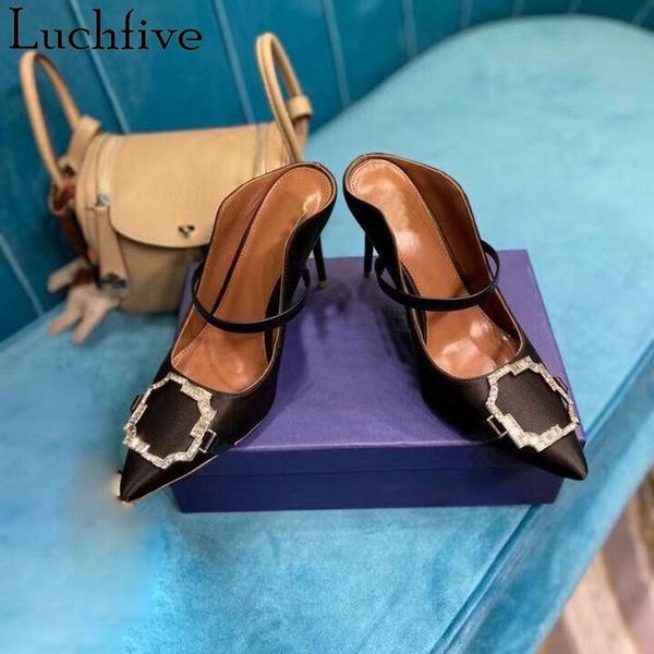 crystal decor slippers pointy toe shoes woman thin high heels party summer satin sapatos feminina, Black
crystal decor slippers pointy toe shoes woman thin high heels party summer satin sapatos feminina, Black
