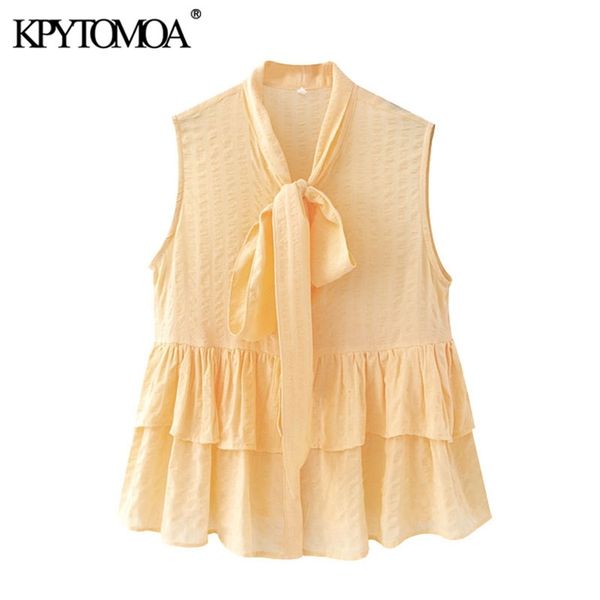 women sweet fashion bow tied collar blouses sleeveless ruffled female shirts blusas chic 210420, White
women sweet fashion bow tied collar blouses sleeveless ruffled female shirts blusas chic 210420, White