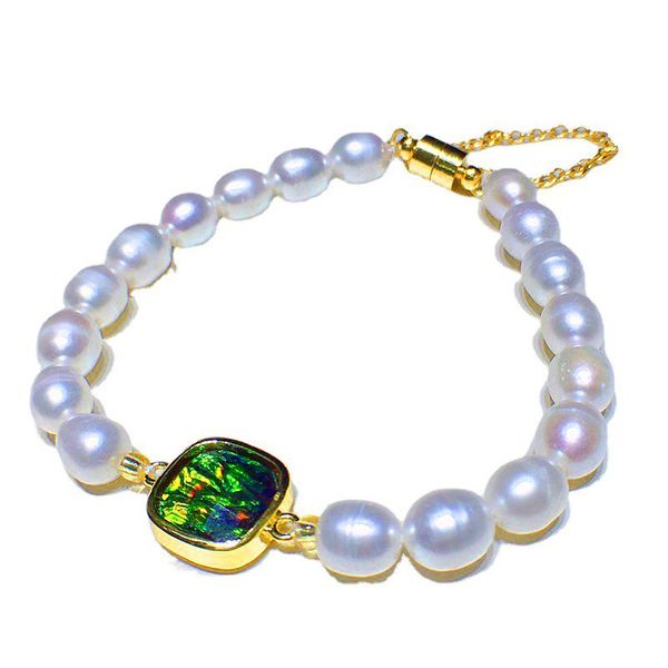 bangle natural freshwater pearl bracelet 7mm niche design light luxury hong kong style fashionable simple elegant, Black
bangle natural freshwater pearl bracelet 7mm niche design light luxury hong kong style fashionable simple elegant, Black