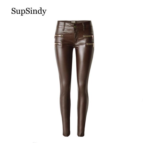 women's pants & capris supsindy women pu leather fashion low waist coffee leggings wild slim pencil zipper for trousers, Black;white
women's pants & capris supsindy women pu leather fashion low waist coffee leggings wild slim pencil zipper for trousers, Black;white