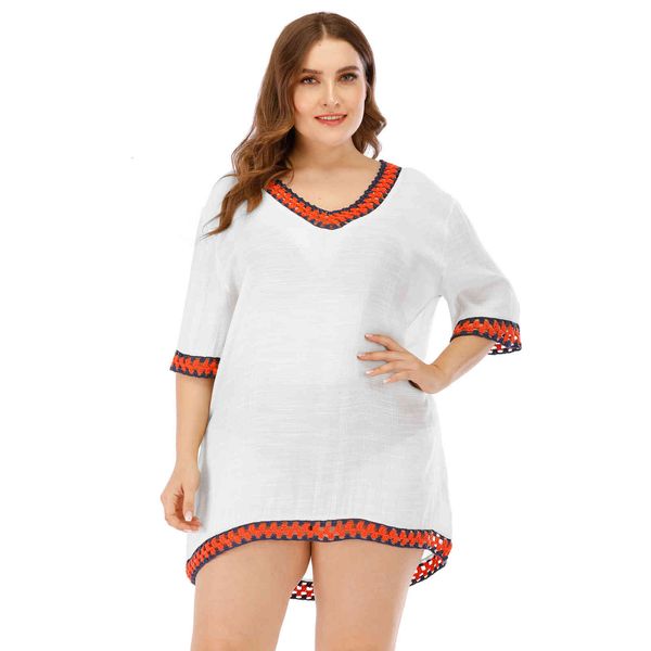 size large women's clothes v neck hand hook contrast seam high street female, White
size large women's clothes v neck hand hook contrast seam high street female, White
