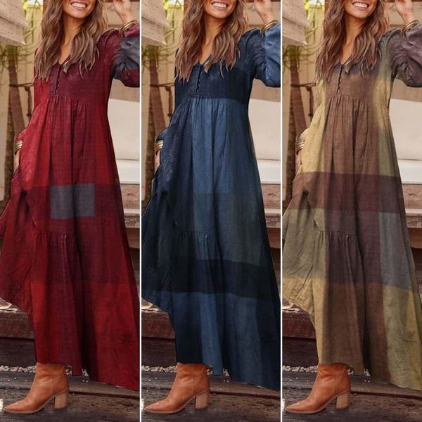casual dresses elegant women maxi shirt dress zanzea losse long sleeve vestidos fashion robe autumn vintage ladies plaid, Black;gray
casual dresses elegant women maxi shirt dress zanzea losse long sleeve vestidos fashion robe autumn vintage ladies plaid, Black;gray