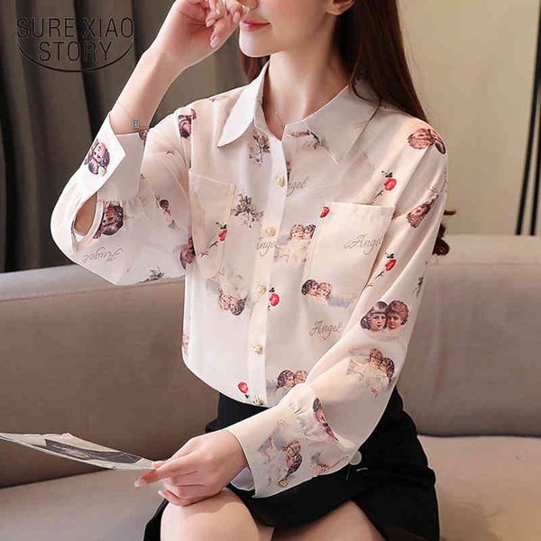 vintage angel print long lantern sleeve shirts female chiffon women and blouse blusas mujer 8474 50 210417, White
vintage angel print long lantern sleeve shirts female chiffon women and blouse blusas mujer 8474 50 210417, White