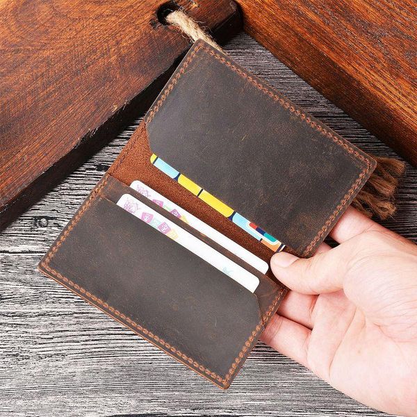 card holders vintage genuine leather men's holder crazy horse id case business mini driver's license wallet for man, Brown;gray
card holders vintage genuine leather men's holder crazy horse id case business mini driver's license wallet for man, Brown;gray
