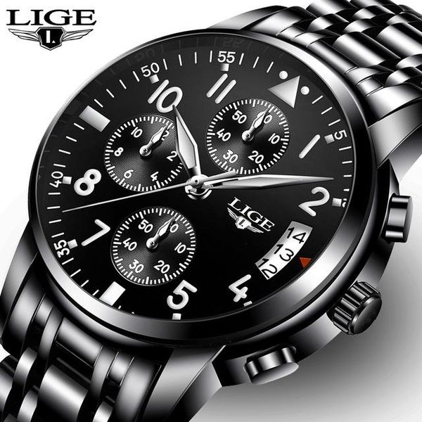 relogio masculino lige mens watches fashion business quartz watch men sport full steel waterproof black clock wristwatches, Slivery;brown
relogio masculino lige mens watches fashion business quartz watch men sport full steel waterproof black clock wristwatches, Slivery;brown