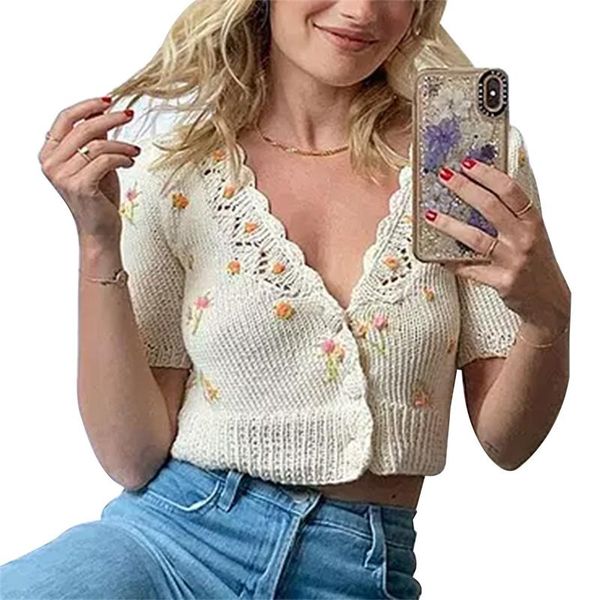 women's knits & tees women floral pattern knitted cardigan fashion sweater v-neck short sleeve casual loose crop beige/ purple, White
women's knits & tees women floral pattern knitted cardigan fashion sweater v-neck short sleeve casual loose crop beige/ purple, White