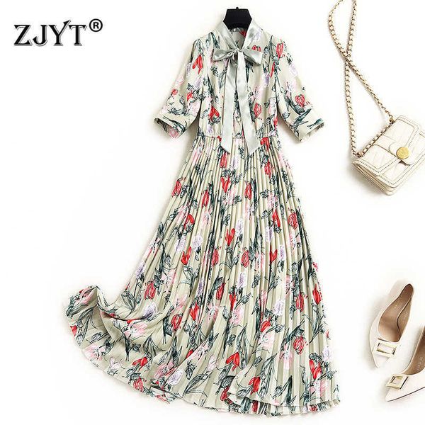 elegant summer designers fashion woman clothes bow collar floral printed elastic waist pleated dress 210601, Black;gray
elegant summer designers fashion woman clothes bow collar floral printed elastic waist pleated dress 210601, Black;gray