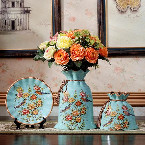 vases country vintage ceramic vase flower decoration purse simulation european style living room 
vases country vintage ceramic vase flower decoration purse simulation european style living room