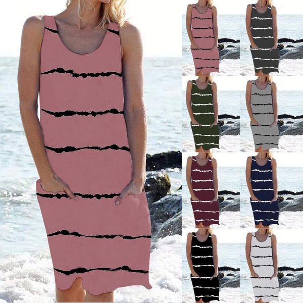 casual dresses 2021 summer foreign trade style women's loose pocket striped dress women, Black;gray
casual dresses 2021 summer foreign trade style women's loose pocket striped dress women, Black;gray
