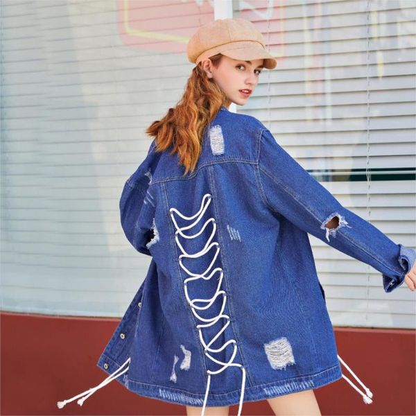 women's jackets knot design arajuku women denim jacket autumn spring tunic wind jean loose long sleeve female coats large size, Black;brown
women's jackets knot design arajuku women denim jacket autumn spring tunic wind jean loose long sleeve female coats large size, Black;brown