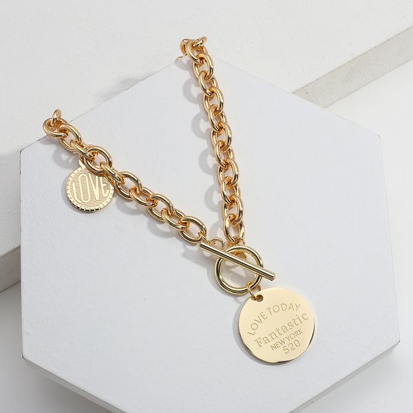 vintage carved letter round pendant choker necklace for women gold color fashion chunky chain necklaces jewelry, Silver
vintage carved letter round pendant choker necklace for women gold color fashion chunky chain necklaces jewelry, Silver