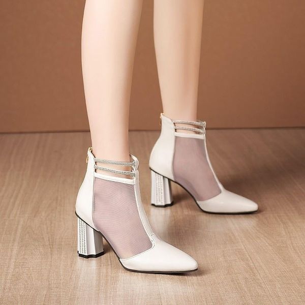 dress shoes net boots women's 2021 summer cool high heel thick sandals hollow pointed four seasons fashion, Black
dress shoes net boots women's 2021 summer cool high heel thick sandals hollow pointed four seasons fashion, Black