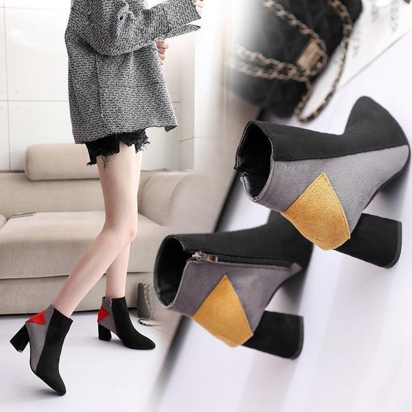 boots pointed toe square heel high heels booties single women autumn winter shoes woman mixed colors fashion female1, Black
boots pointed toe square heel high heels booties single women autumn winter shoes woman mixed colors fashion female1, Black