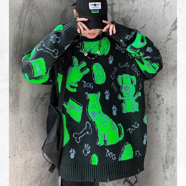 men's sweaters men cartoon dog sweater hip hop winter warm pullover clothing 2021 harajuku oversized korean green knitted, White;black
men's sweaters men cartoon dog sweater hip hop winter warm pullover clothing 2021 harajuku oversized korean green knitted, White;black