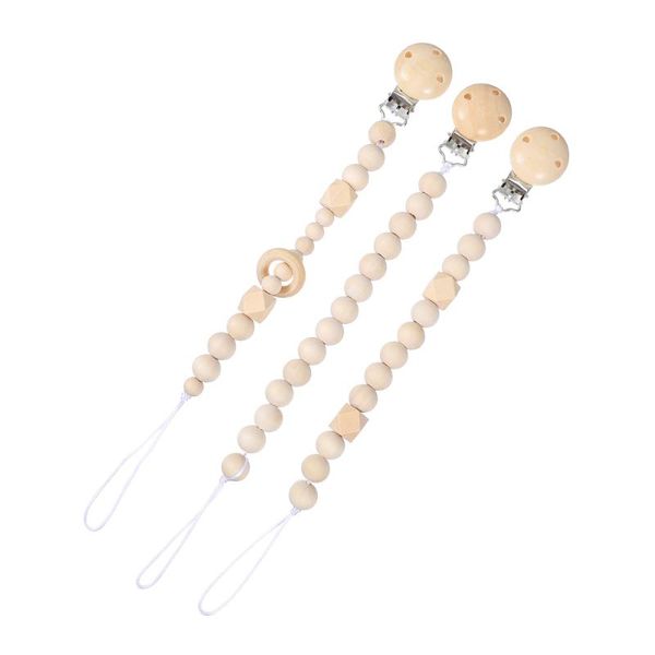 pacifiers# 3pcs baby pacifier chain wooden beads clip teeth clips 
pacifiers# 3pcs baby pacifier chain wooden beads clip teeth clips