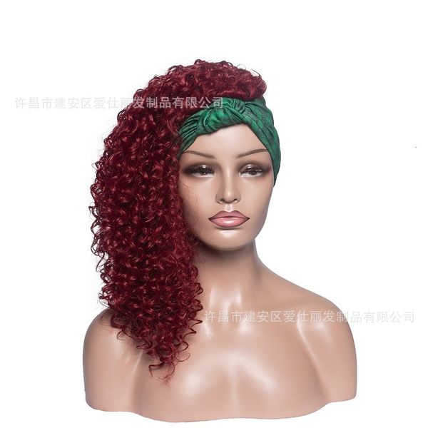 blue silk scarf cloth wine red small curly hair personality women's wig head cover, Black;brown
blue silk scarf cloth wine red small curly hair personality women's wig head cover, Black;brown