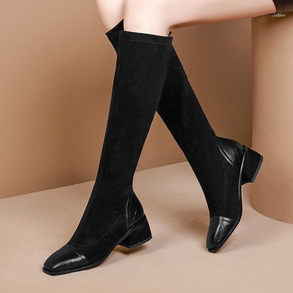 boots brand patchwork cow suede women knee high dancing party shoes woman heels autumn winter long size 41 4211, Black
boots brand patchwork cow suede women knee high dancing party shoes woman heels autumn winter long size 41 4211, Black