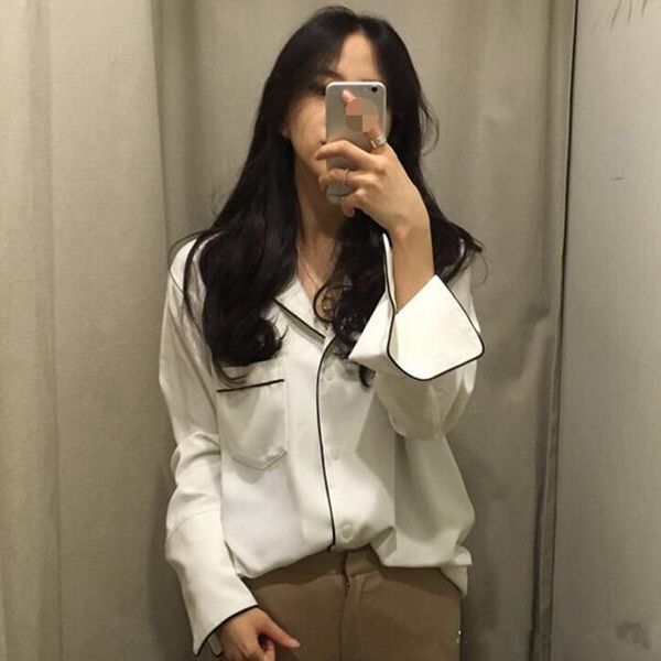 autumn vintage women shirts loose full sleeve v-neck french lazy pajamas style blouse shirt white black df816 women's blouses &
autumn vintage women shirts loose full sleeve v-neck french lazy pajamas style blouse shirt white black df816 women's blouses &